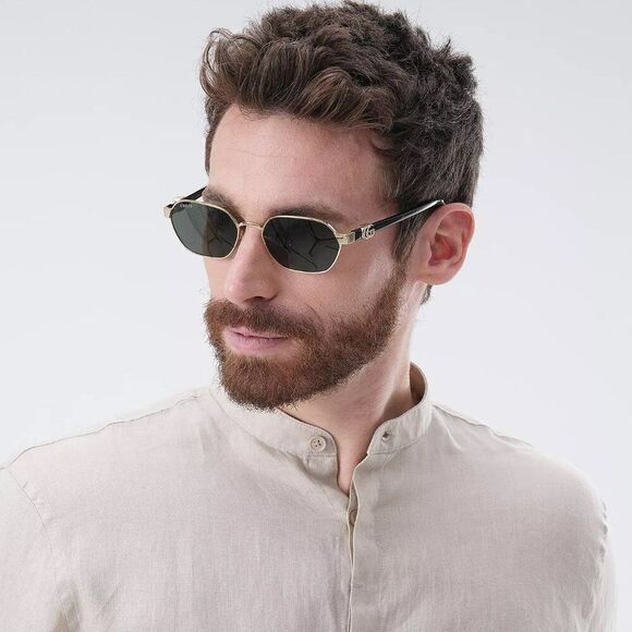 NEW Gucci GG1593S 001 Gold Grey Geometric Unisex Sunglasses GG 1593S